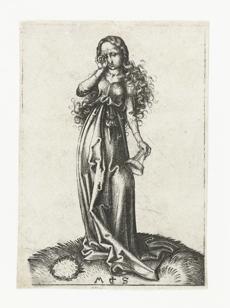 De derde dwaze maagd by Unknown, print, 1470-1491