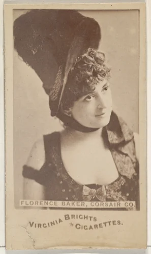 Florence Baker, Corsair Co., from the Actors and Actresses series (N45, Type 6) for Virginia Brights Cigarettes by Allen & Ginter, photograph, 1885-1891