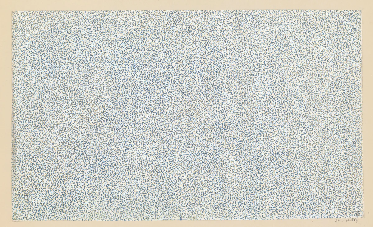 Blad met gegaufreerde verticale rechte banen van horizontale streepjes by anonymous, other, 1800-1900