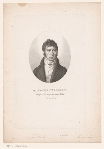 Portret van Marc-René de Voyer de Paulmy d'Argenson by Ambroise Tardieu, print, 1820-1821