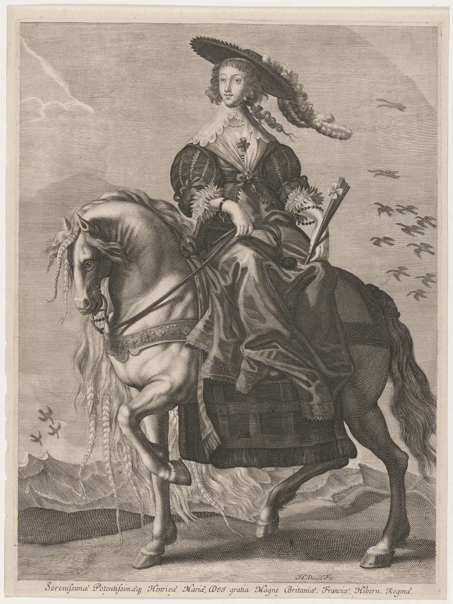 Henrietta Maria, Queen of Charles I by Jerôme David, print, 1605-1670
