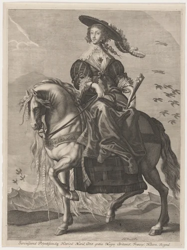 Henrietta Maria, Queen of Charles I by Jerôme David, print, 1605-1670