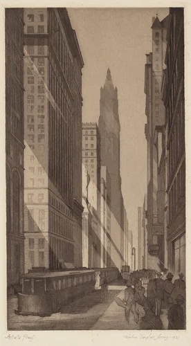 Downtown, New York by John Taylor Arms, print, 1921