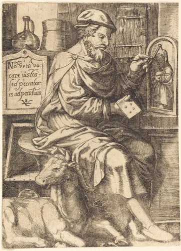 Saint Luke by Johann Ladenspelder, print, 1512-1561