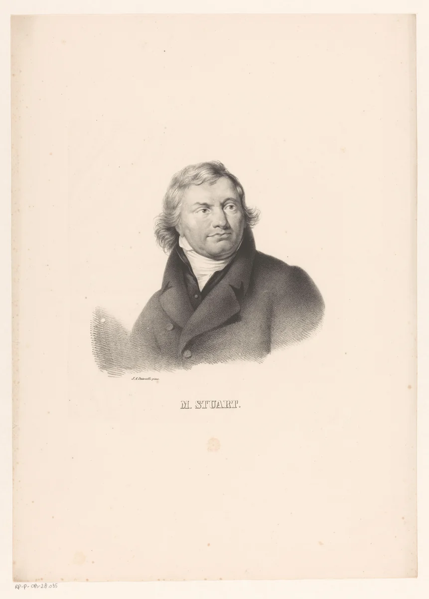 Portret van Martinus Stuart by Jean Augustin Daiwaille, print, 1809-1850