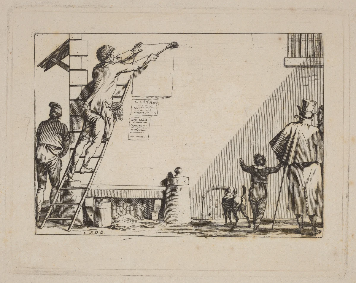 Colleur (Billposter) by Jean Duplessis-Bertaux, print, 1798-1807