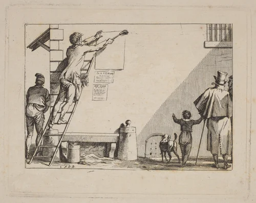 Colleur (Billposter) by Jean Duplessis-Bertaux, print, 1798-1807
