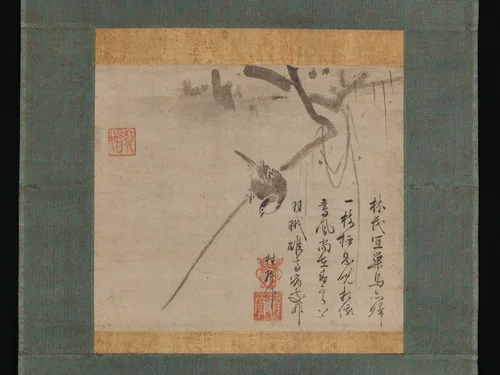 Bird on a Branch by Unkei Eii, painting, 1500-1535