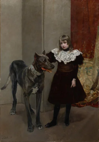 Isabelita and Thor by Joaquín Sorolla y Bastida, painting, 1893