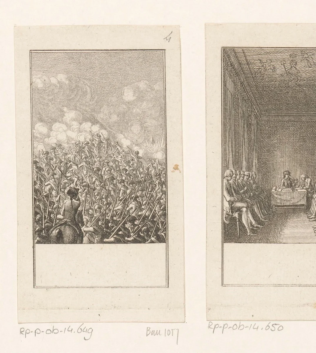 Slag om Bunker Hill by Daniel Nikolaus Chodowiecki, print, 1783