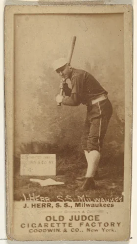 Joseph Herr, Shortstop, Milwaukee, from the Old Judge series (N172) for Old Judge Cigarettes by Goodwin & Company, photograph, 1888