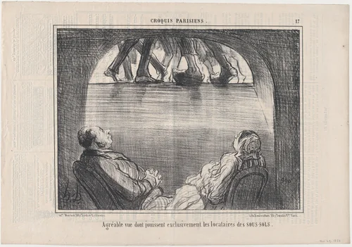 Agréable vue...des sous-sous, from Croqius Parisiens, published in Le Charivari, November 29, 1856 by Honoré Daumier, print, 1856