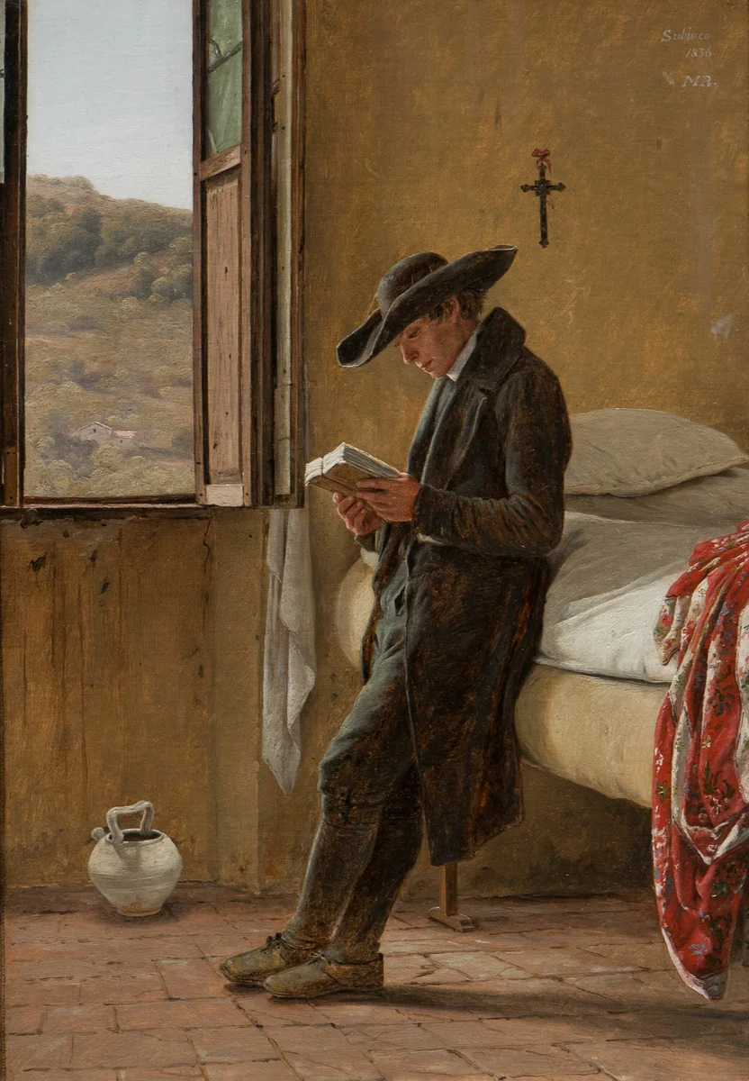 Young Clergyman Reading by Martin Rørbye, painting, 1836