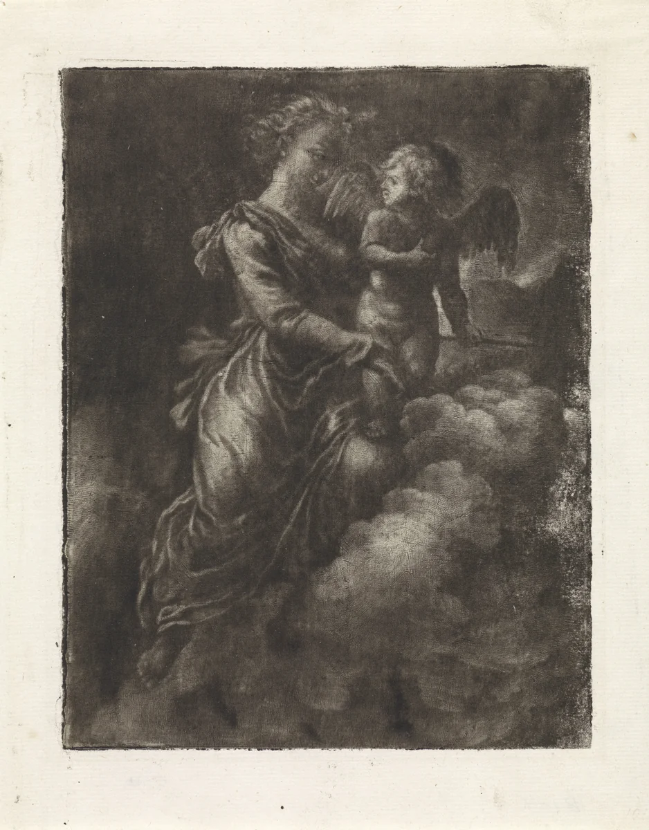 Venus en Amor by Allaert van Everdingen, print, 1642-1675