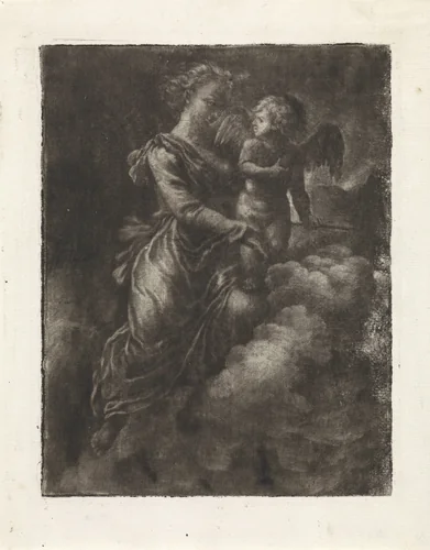 Venus en Amor by Allaert van Everdingen, print, 1642-1675