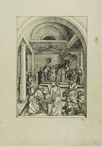 Christ Among the Doctors, from The Life of the Virgin by Albrecht Dürer, print, 1511