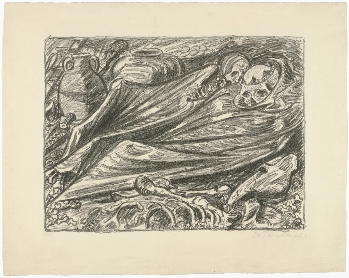 King's Grave (Königsgrab) by Ernst Barlach, print, 1930