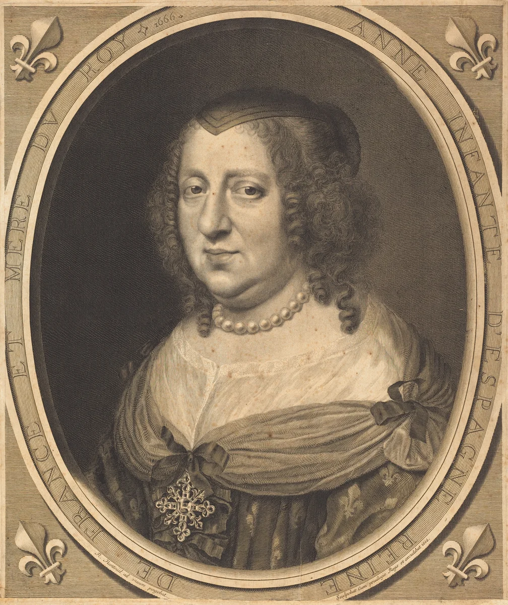 Anne of Austria, Queen of France and Navarre by Robert Nanteuil, print, 1666