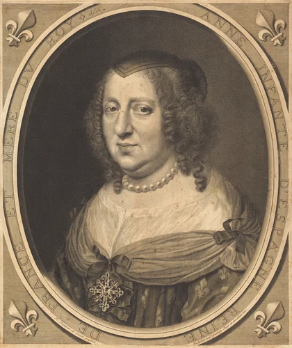 Anne of Austria, Queen of France and Navarre by Robert Nanteuil, print, 1666