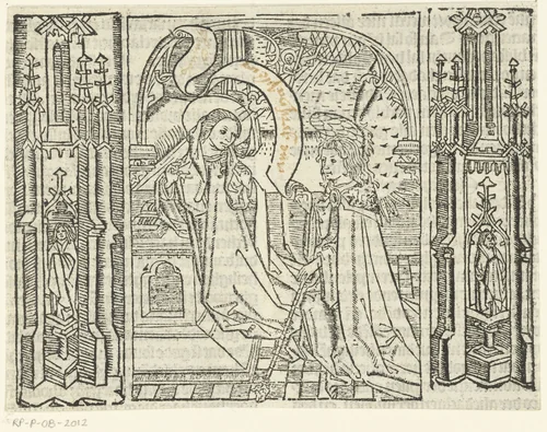 De annunciatie by Unknown, print, 1480-1500