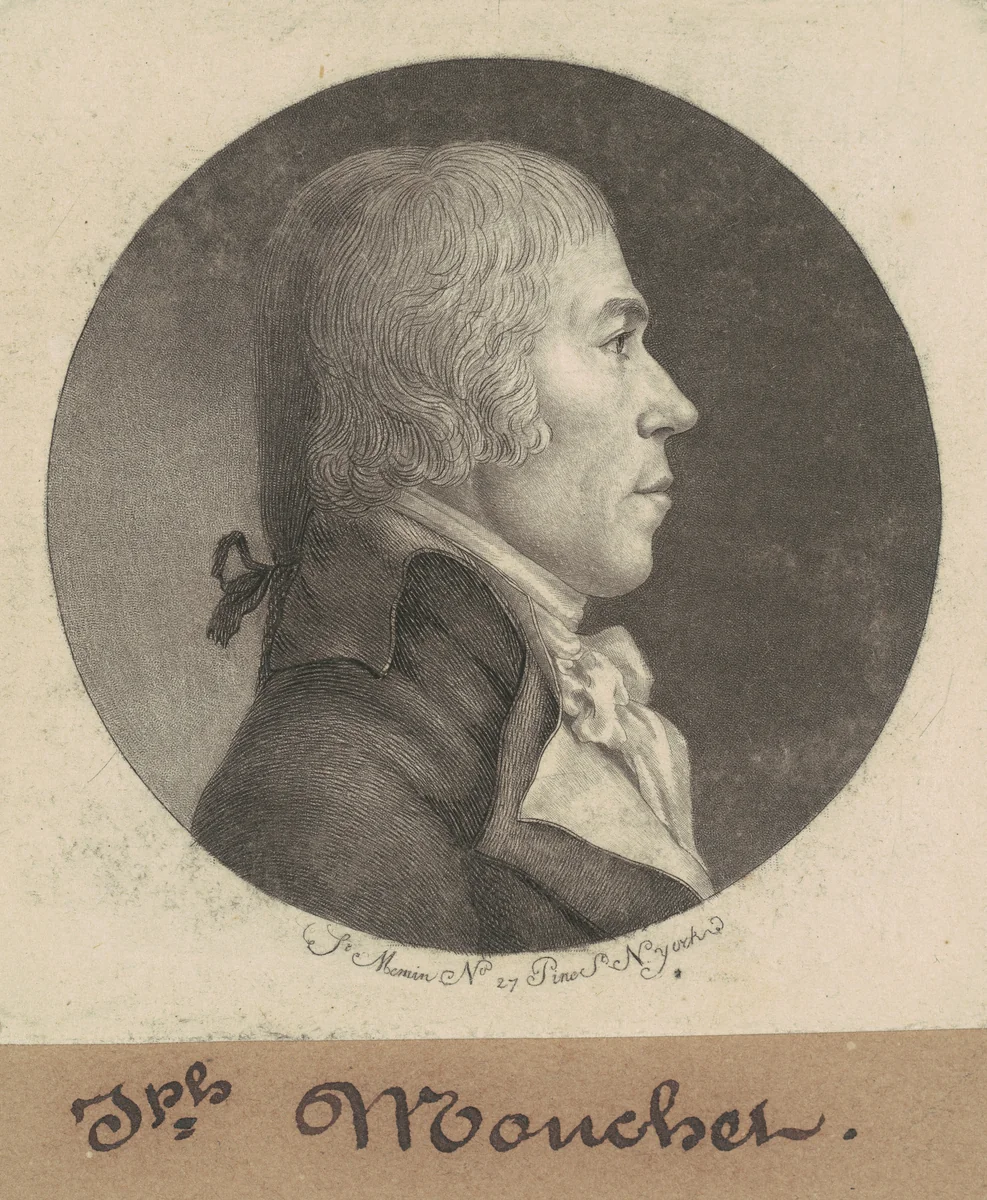 Joseph Mouchet by Charles B. J. Févret de Saint-Mémin, print, 1798