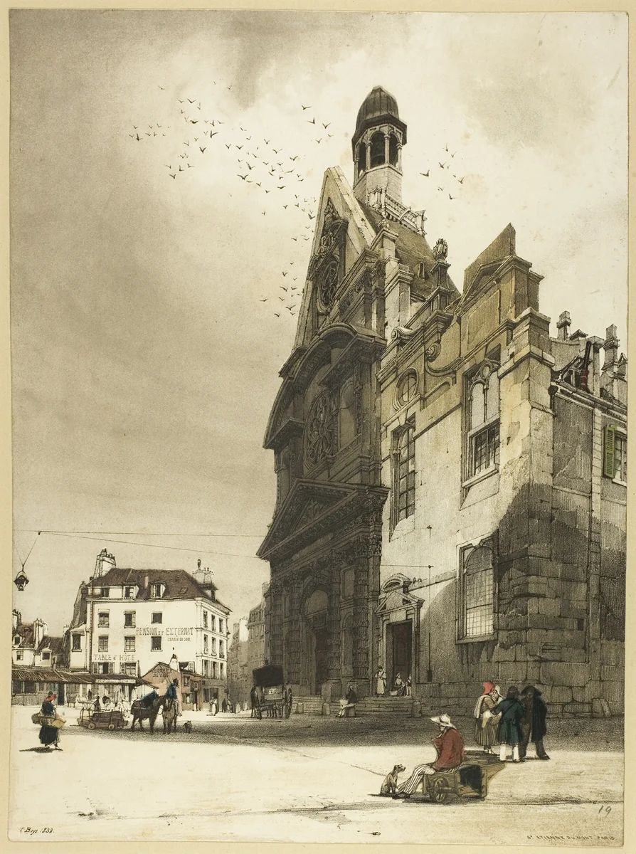 Church of St. Etienne du Mont, Paris by Thomas Shotter Boys, print, 1839