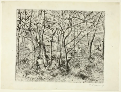Woodlands at the Hermitage by Camille Pissarro, print, 1879