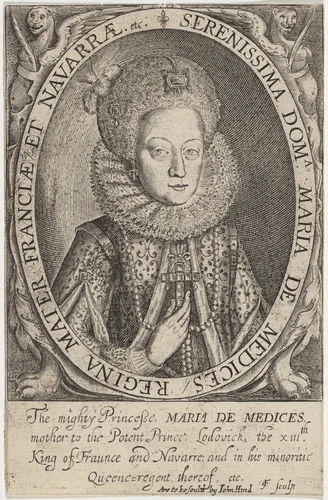 Marie de Medici, Wife of Henry IV of France by Thomas Cockson, print, 1556-1651