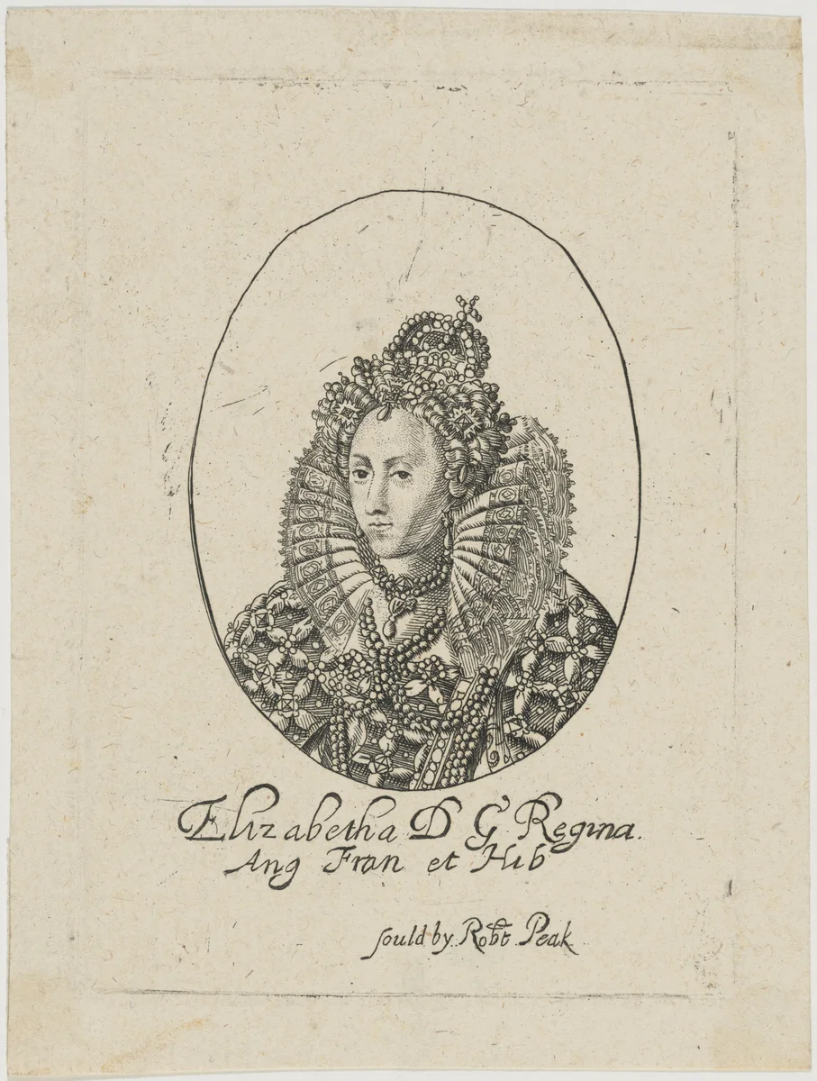 Queen Elizabeth by William Faithorne; George Glover, print, 1572-1694
