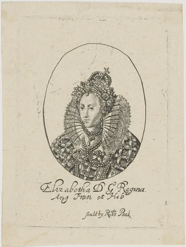 Queen Elizabeth by William Faithorne; George Glover, print, 1572-1694