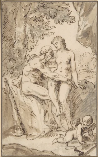 Venus, Mars, and Cupid by anonymous, drawing, 1700-1799