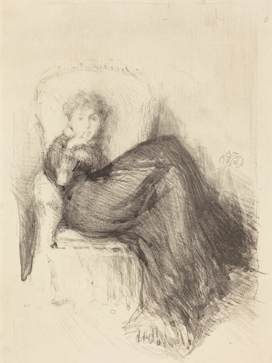 Study: Maude Seated by James McNeill Whistler, print, 1878