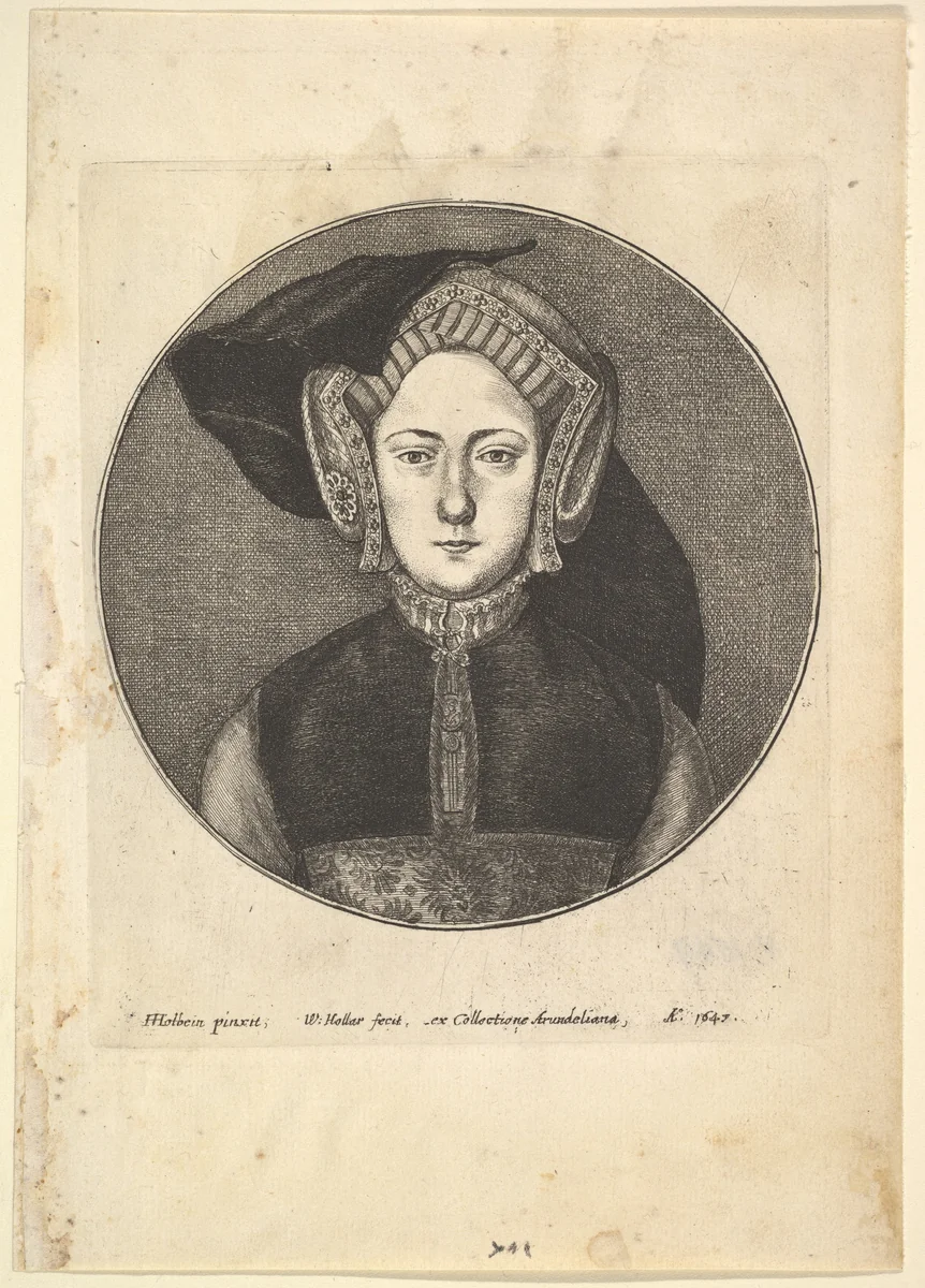 Portrait of a Young Woman by Wenceslaus Hollar, print, 1647