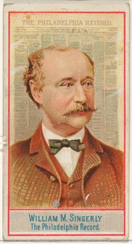 William M. Singerly, The Philadelphia Record, from the American Editors series (N1) for Allen & Ginter Cigarettes Brands by Allen & Ginter, print, 1887