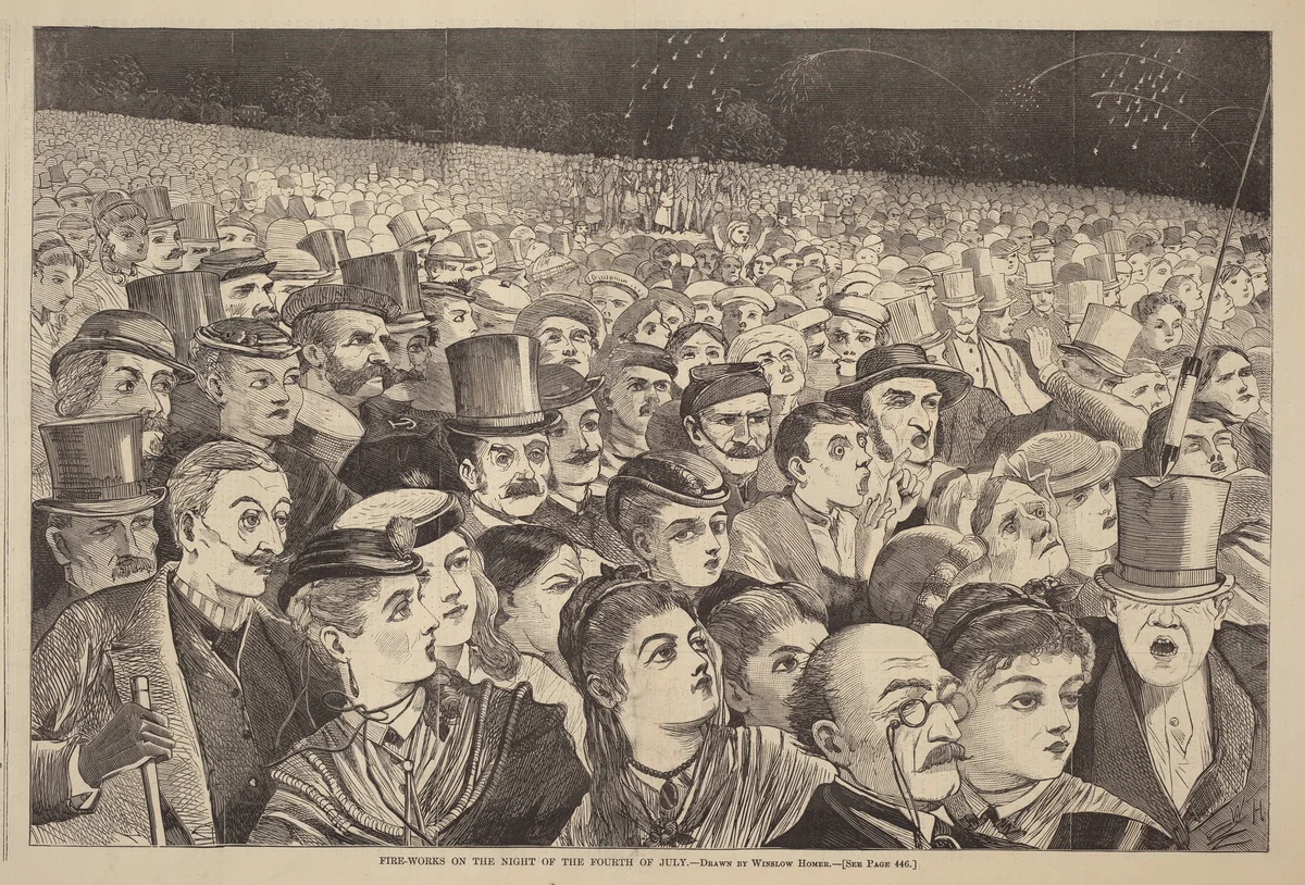 Fire-Works on the Night of the Fourth of July by Winslow Homer, print, 1868