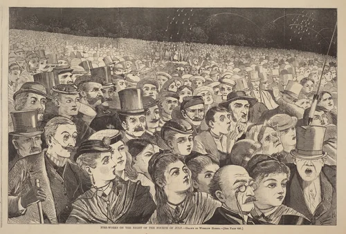 Fire-Works on the Night of the Fourth of July by Winslow Homer, print, 1868