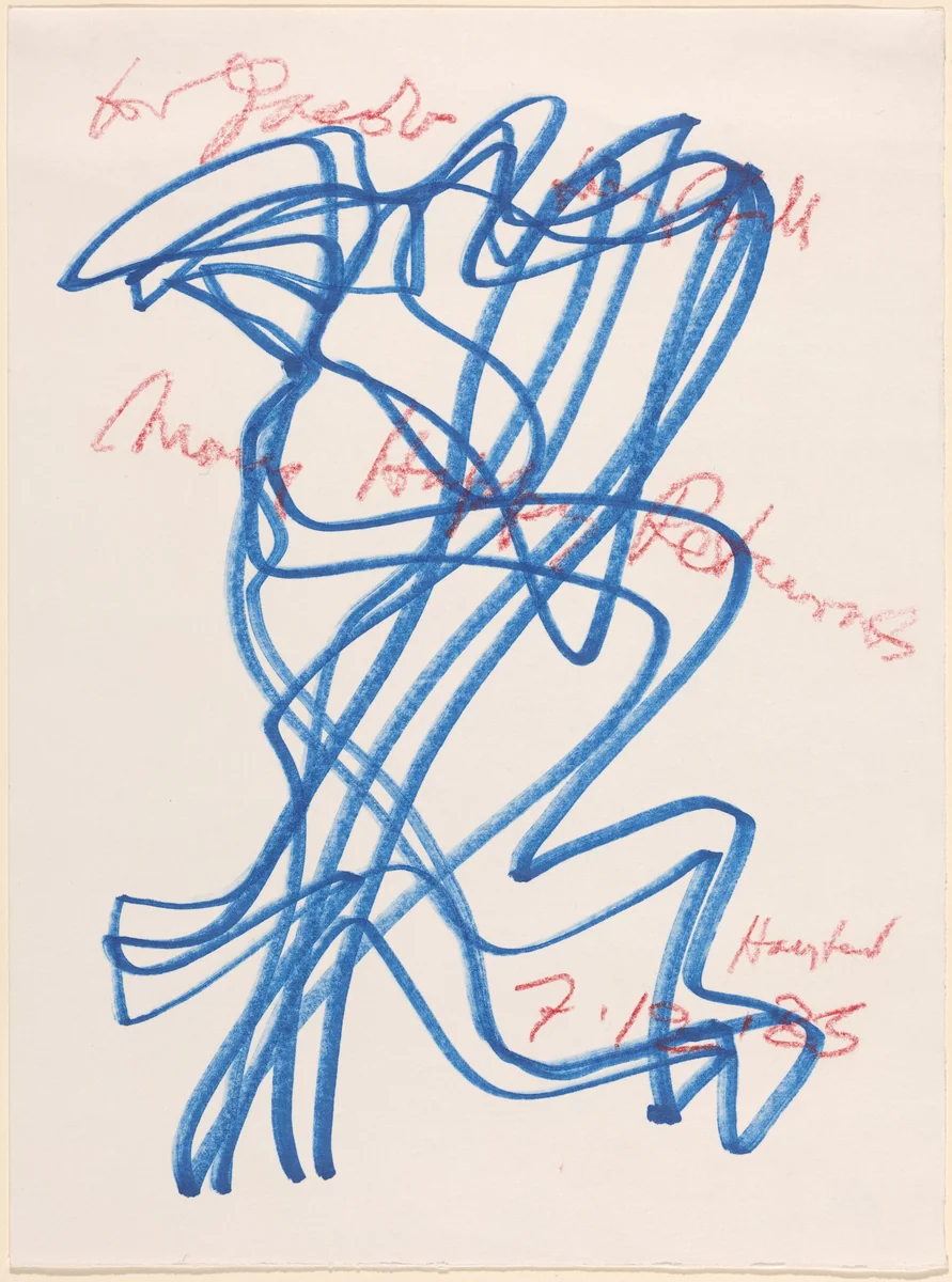 Birthday Greeting by Stanley William Hayter, drawing, 1985