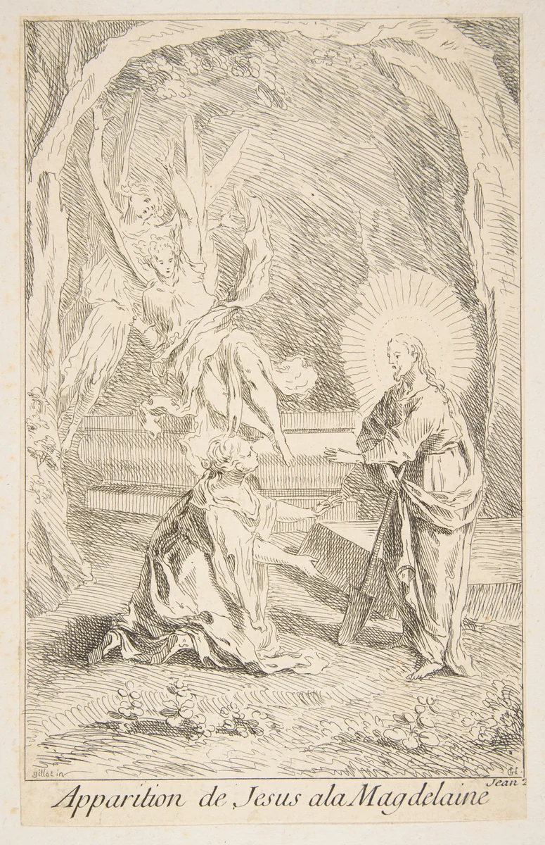 Christ appearing to Mary Magdelen by Claude Gillot, print, 1685-1722