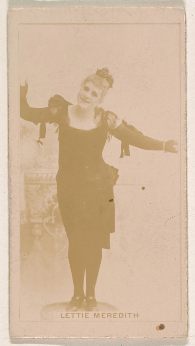 Lettie Meredith, from the Actresses series (N245) issued by Kinney Brothers to promote Sweet Caporal Cigarettes by Kinney Brothers Tobacco Company, photograph, 1890