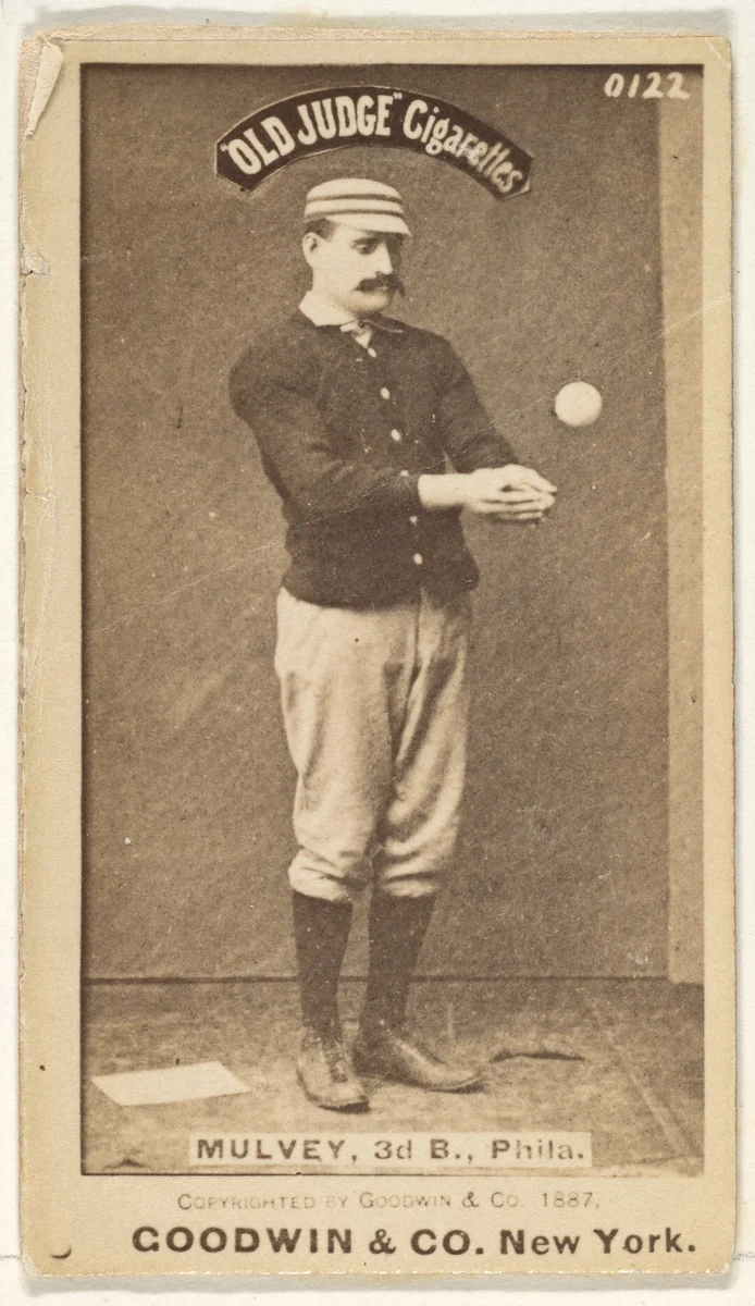 Joseph H. "Joe" Mulvey, 3rd Base, Philadelphia, from the Old Judge series (N172) for Old Judge Cigarettes by Goodwin & Company, photograph, 1887