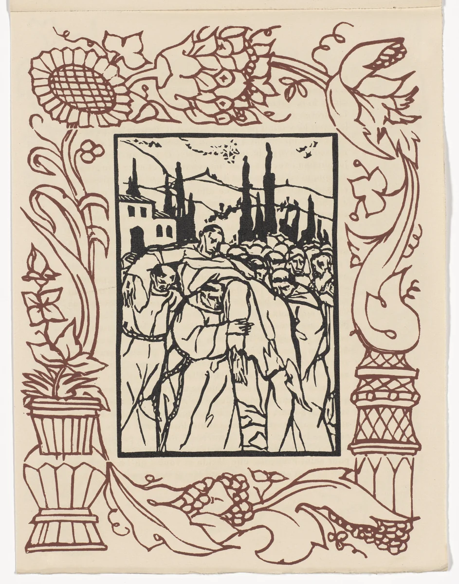 Plate (page 379) from Les Petites Fleurs de St. François (The Little Flowers of St. Francis) by Émile Bernard, illustrated book, 1928