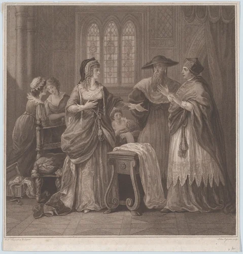 The Resentment of Queen Catherine (Paul de Rapin, History of England) by John Ogborne, print, 1790
