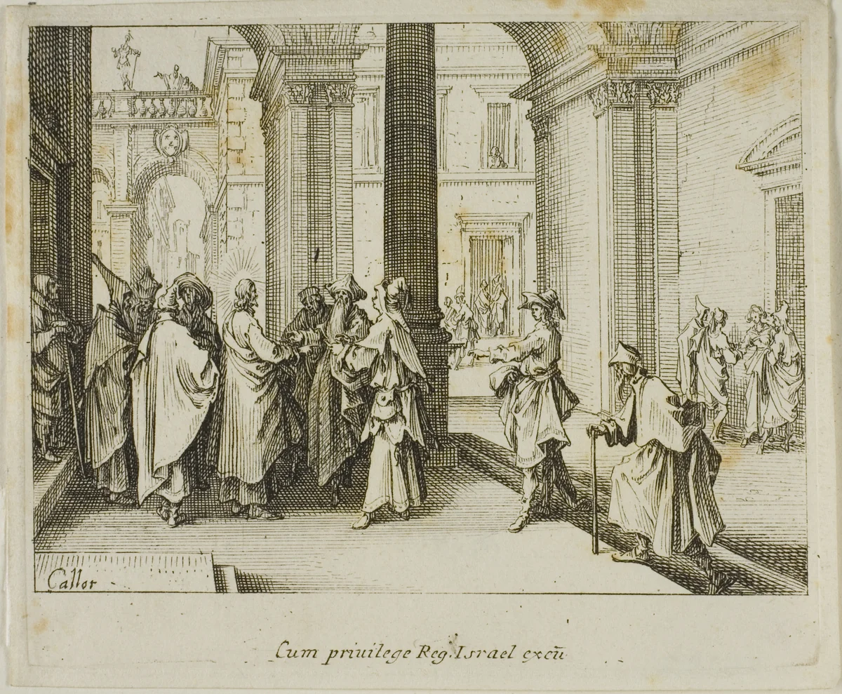 The Tribute to Caesar, from The New Testament by Jacques Callot, print, 1635