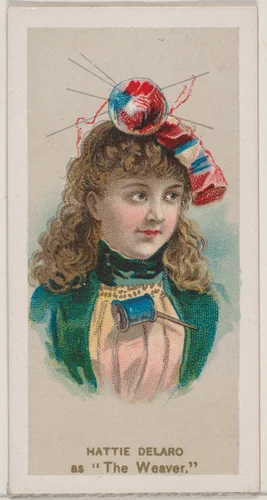 Hattie Delaro as "The Weaver," from the series Fancy Dress Ball Costumes (N73) for Duke brand cigarettes by W. Duke, Sons & Co., print, 1889