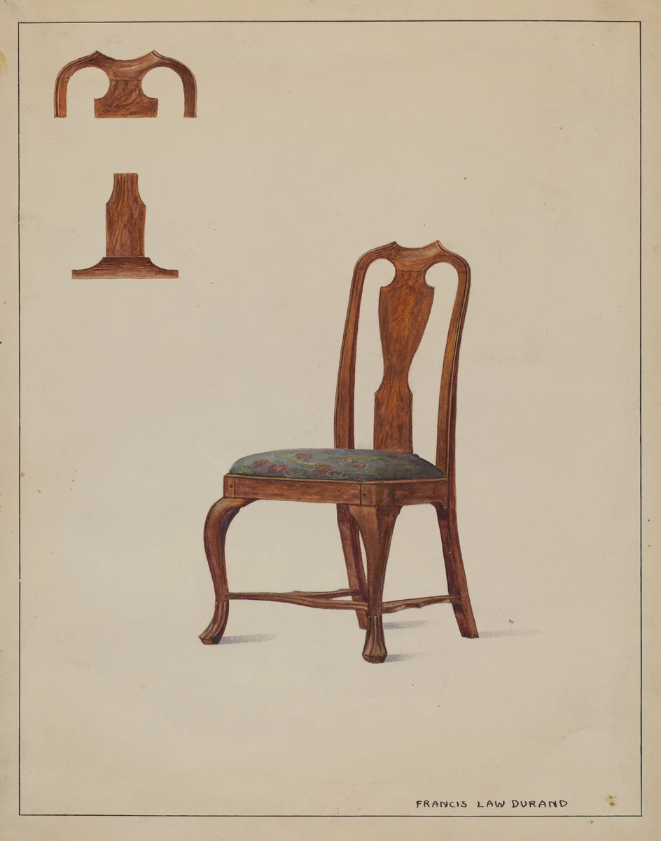 Chair by Francis Law Durand, index of american design, 1935-1942