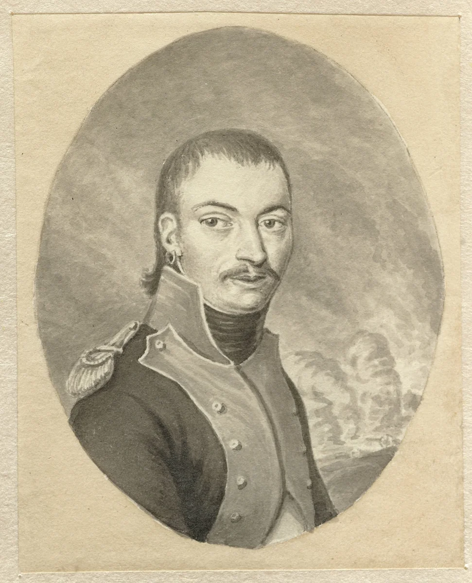 Portret van een officier by Ernst Willem Jan Bagelaar, drawing, 1785-1837