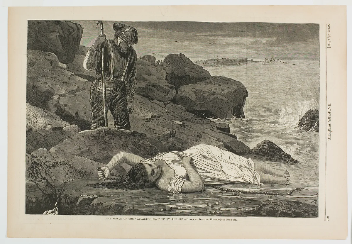 The Wreck of the "Atlantic"—Cast Up by the Sea by Winslow Homer, print, 1873