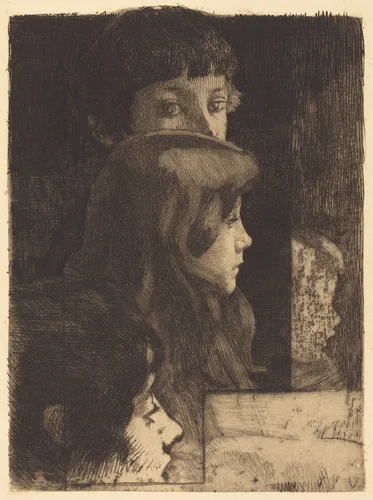A Family (Une famille) by Albert Besnard, print, 1890