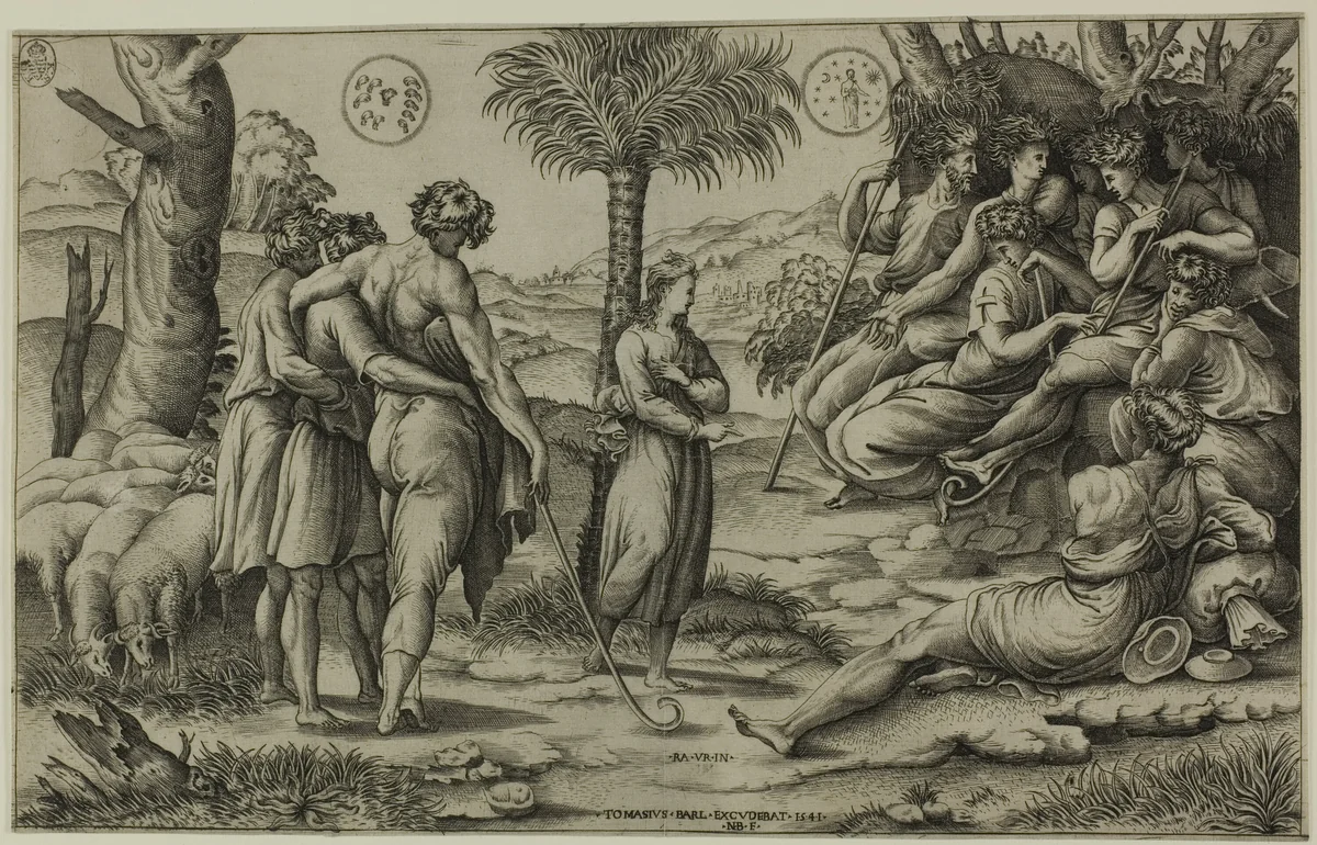 Joseph Explaining his Dreams by Nicolas Beatrizet
Raffaello Sanzio, print, 1541