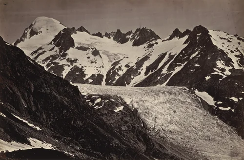 Schweiz, Kanton Wallis, Rhonegletscher (Switzerland, Canton of Valais, Rhône Glacier) by Bisson Frères, photograph, 1854-1864